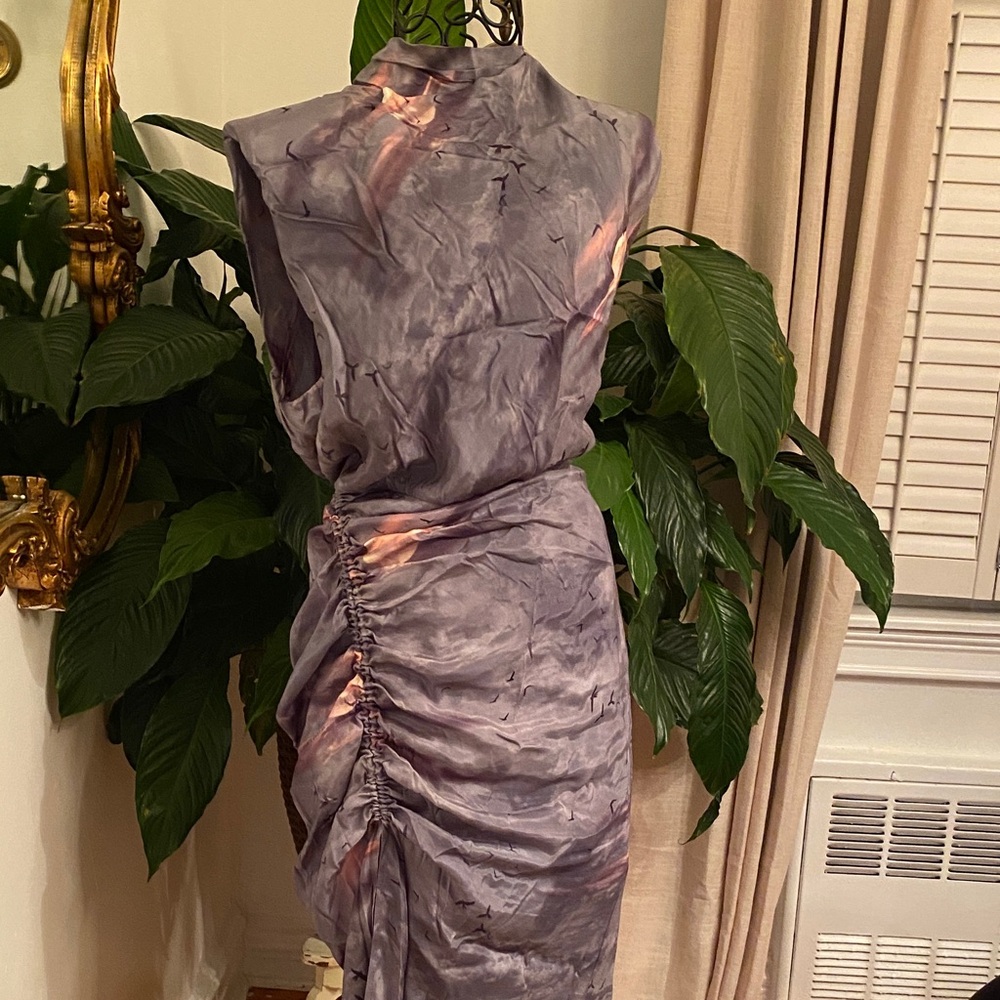 All Saints Elegant Marble Print Dress - Picture 4 of 4